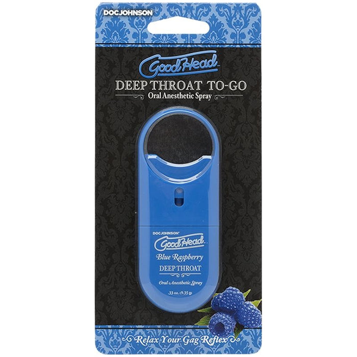 GoodHead To-Go Deep Throat Spray, Blue Raspberry, 9ml