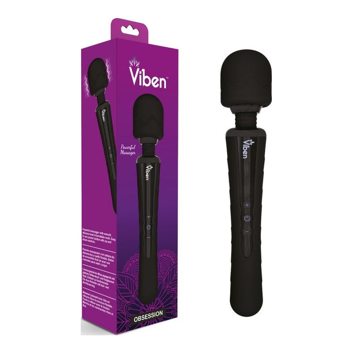 Viben Obsession Rechargeable Intense Wand Massager, Black