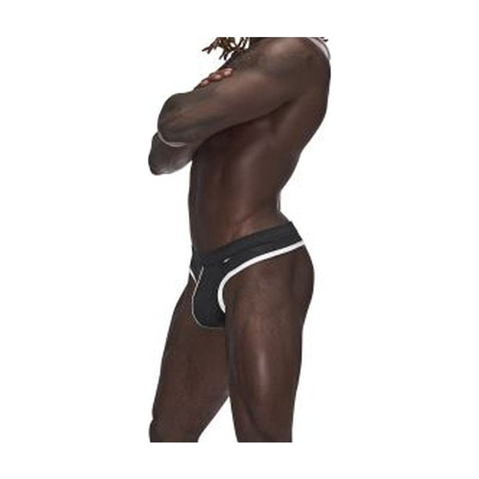 Male Power Sport Mesh Thong Black