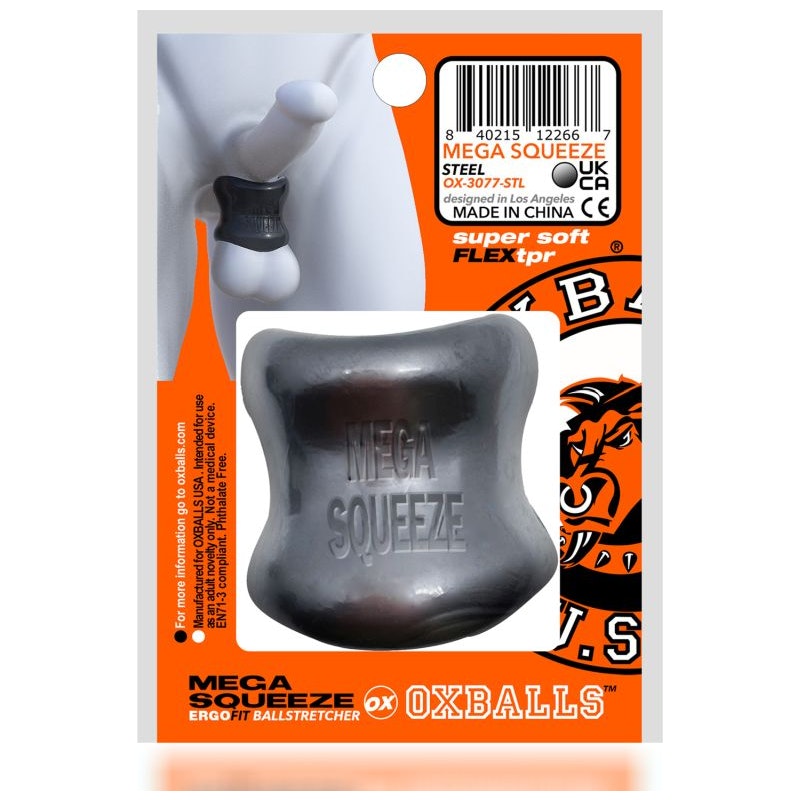 OxBalls Mega Squeeze Ergofit Ball Stretcher, Steel Grey