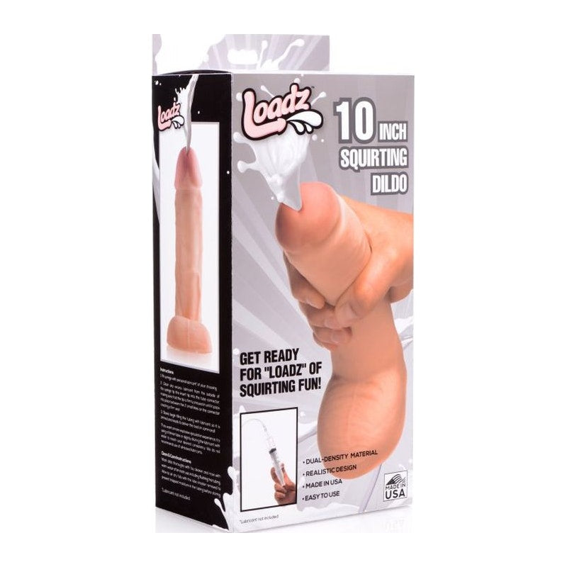 Loadz Squirting Dildo Flesh 10in/25cm, Flesh