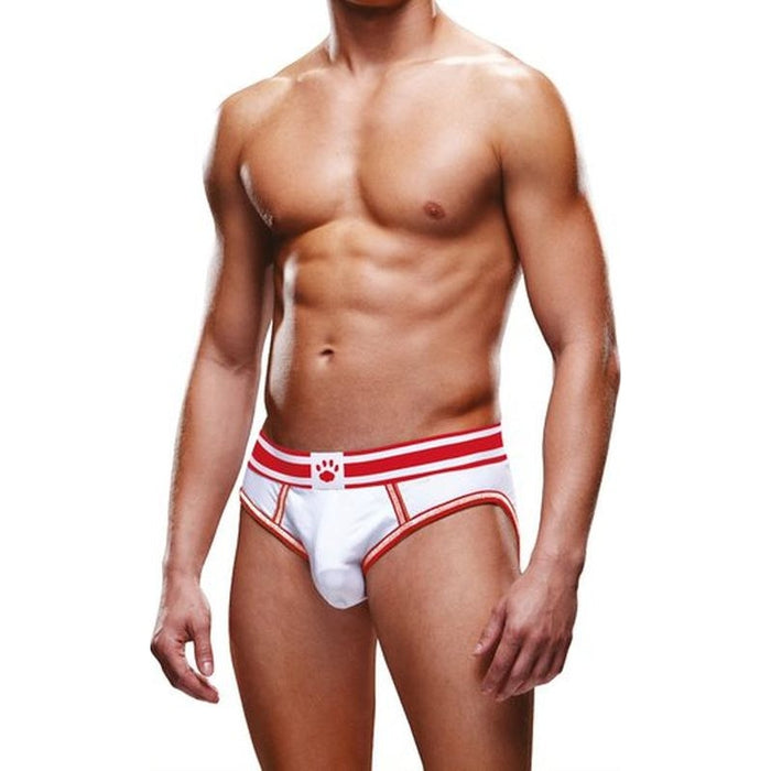 Prowler Open Back Brief White/Red