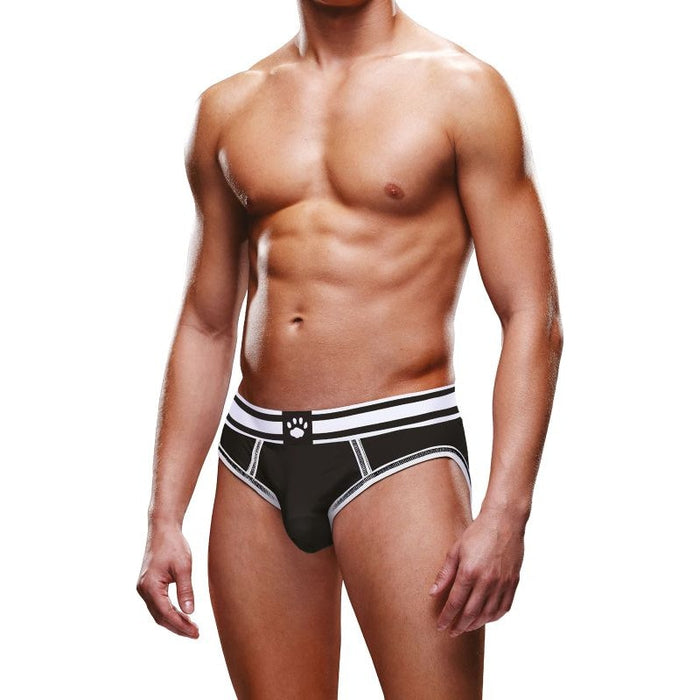 Prowler Open Back Brief White/Black, S-XL