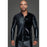 Noir Powerwetlook PVC Long Sleeved Shirt w Button Placket, Black, S-XL