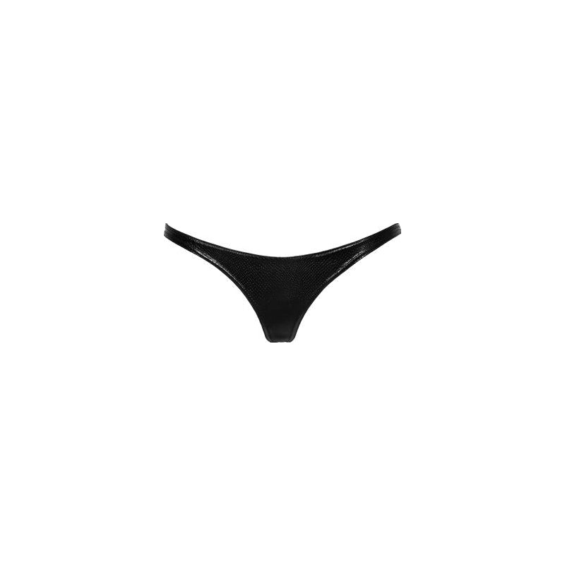 Noir Snake Wetlook Thong, Black, Extra Large