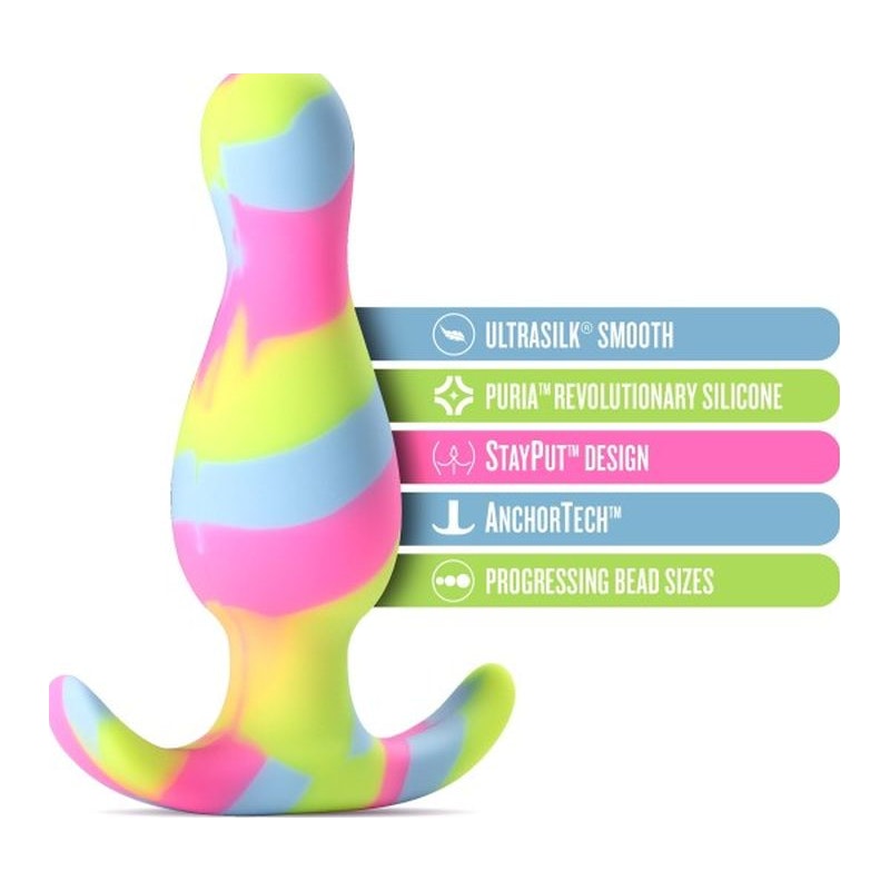 Avant Kaleido Lime Butt Plug, Rainbow
