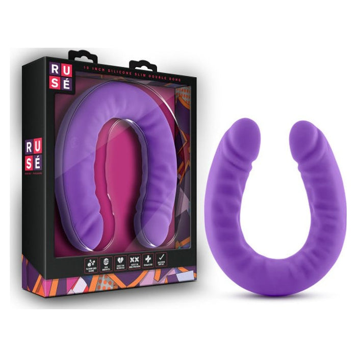 Ruse Silicone Slim 18in Purple Double Dong