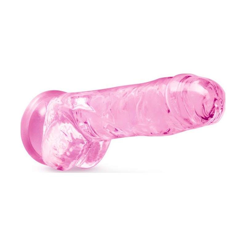 Naturally Yours  Crystaline Dildo, 8"/20cm, Rose Pink