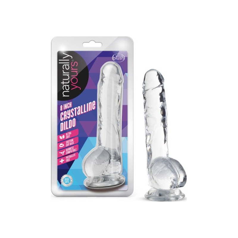Naturally Yours 8"/20cm Crystaline Dildo, Diamond
