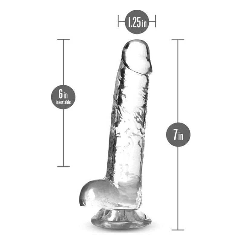 Naturally Yours 7" Crystaline Dildo, Diamond Clear