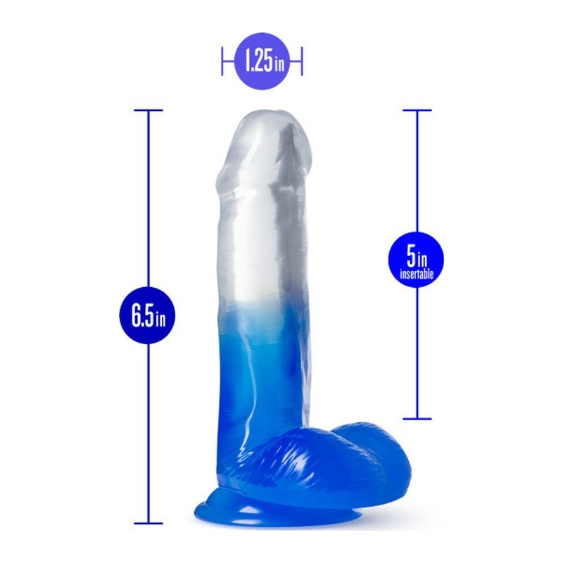B Yours Morning Dew Dildo, 6in/15cm, Stella Blue