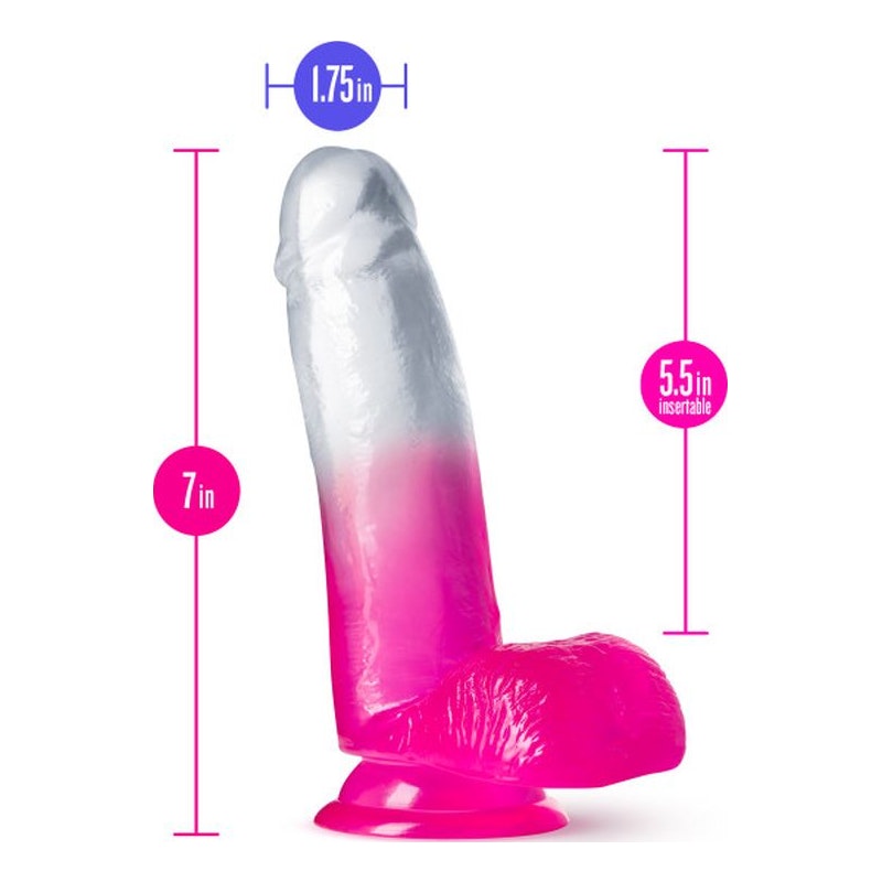 B Yours Sugar Magnolia Dildo, 7in/18cm, Fuchsia