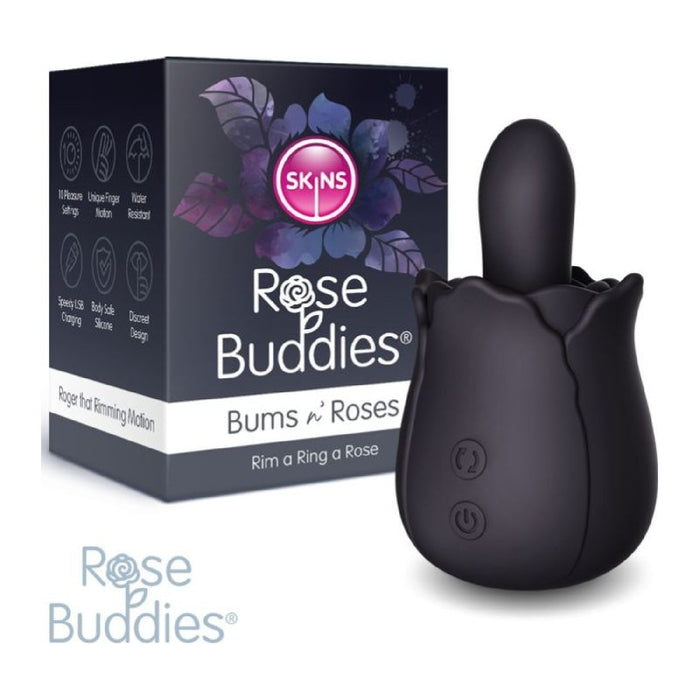 Skins 'Rose Buddies' Bum N Roses Anal Toy, Black BuzzVibes Skins 'Rose Buddies' Bum N Roses Anal Toy, Black BuzzVibes