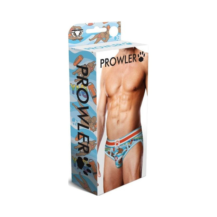 Prowler Gaywatch Bears Open Back Brief Blue, Small