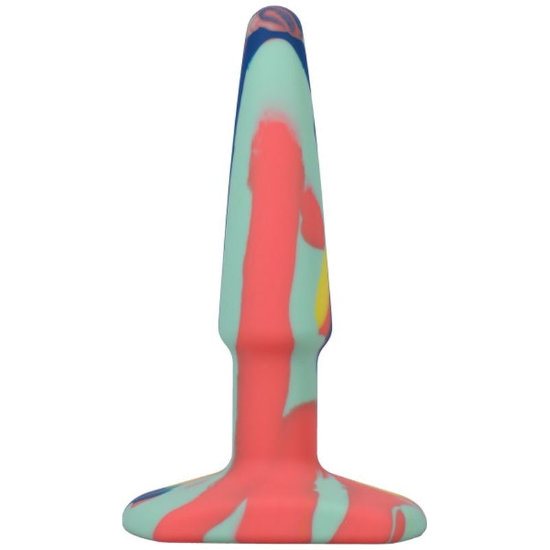 A-Play Groovy Silicone Anal Plug 4"/10cm, Sunrise