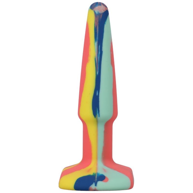 A-Play Groovy Silicone Anal Plug 4"/10cm, Sunrise