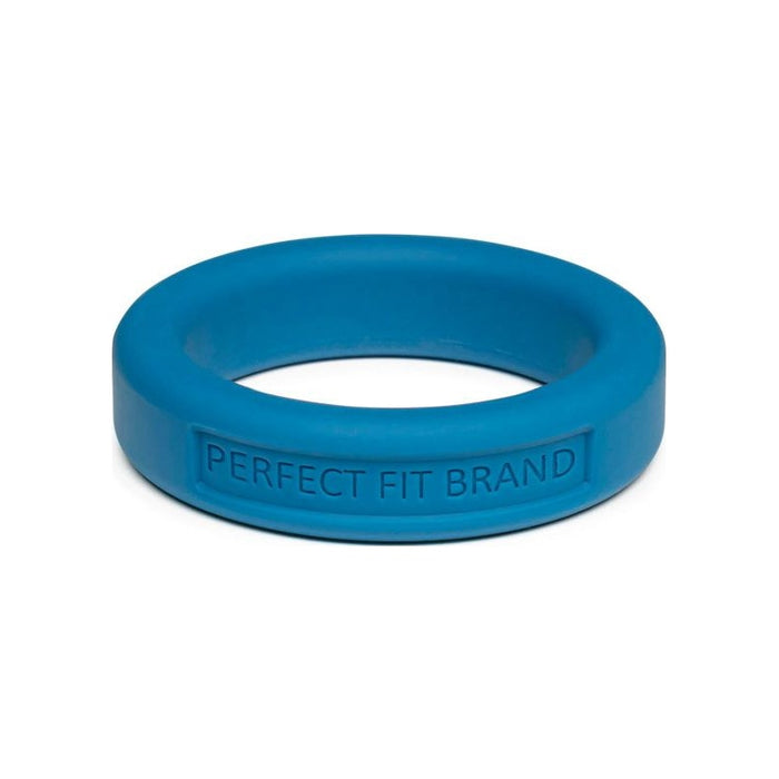 Perfect Fit Classic Silicone Medium Stretch Penis Ring, 36mm, Blue