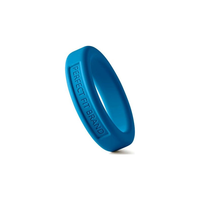 Perfect Fit Classic Silicone Medium Stretch Penis Ring, 36mm, Blue