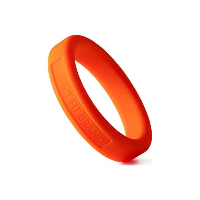 Perfect Fit Classic Silicone Medium Stretch Penis Ring, 44mm, Orange