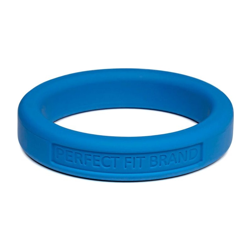 Perfect Fit Classic Silicone Medium Stretch Penis Ring, 44mm, Blue
