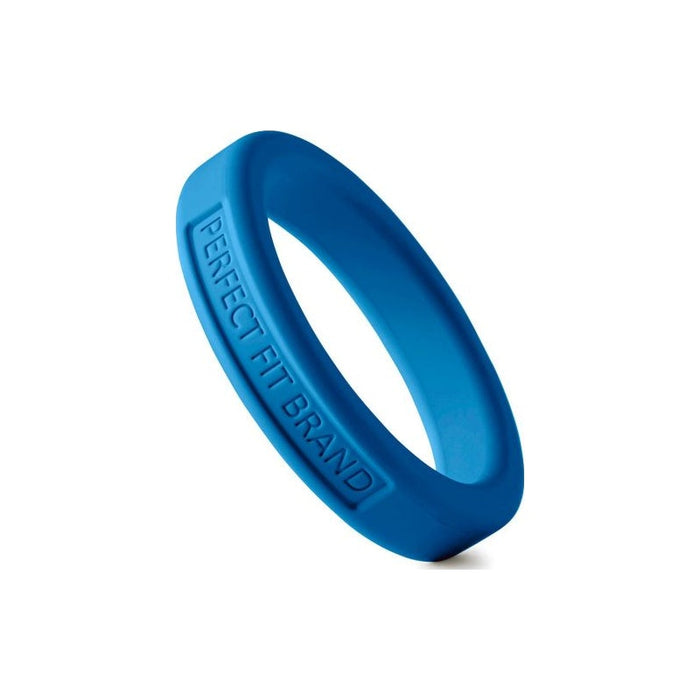 Perfect Fit Classic Silicone Medium Stretch Penis Ring, 44mm, Blue