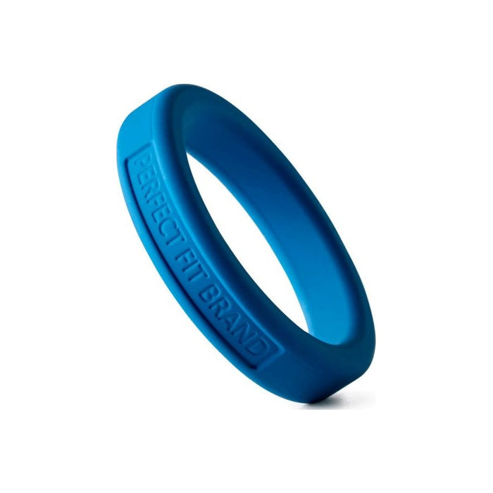 Perfect Fit Classic Silicone Medium Stretch Penis Ring, 44mm, Blue