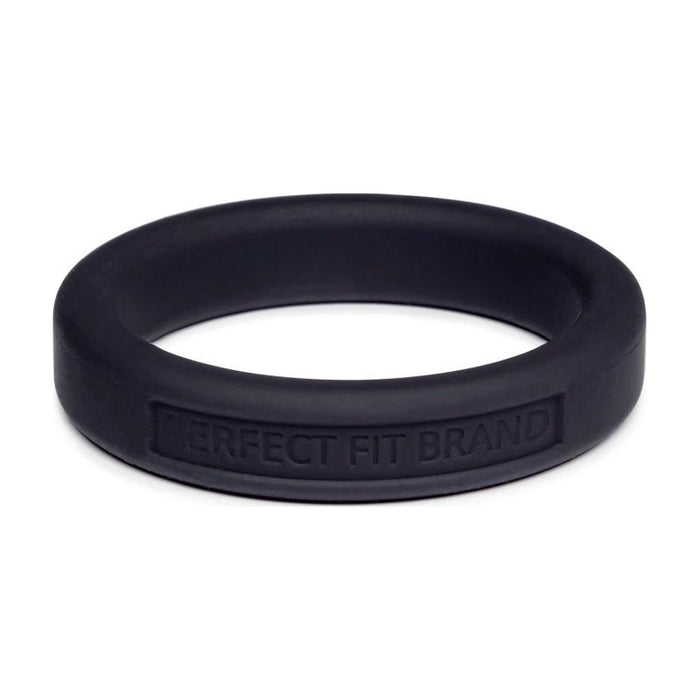 Perfect Fit Classic Silicone Medium Stretch Penis Ring, 44mm, Black