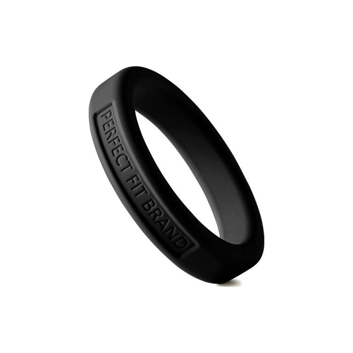 Perfect Fit Classic Silicone Medium Stretch Penis Ring, 44mm, Black