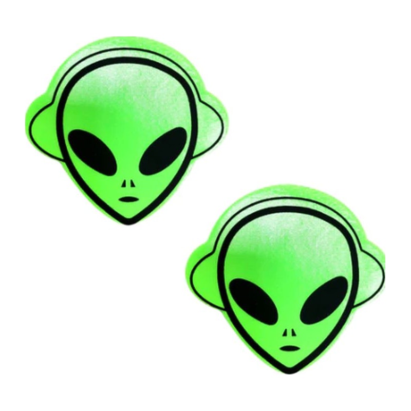 Neva Nude Neon Green Blacklight Alien Pasties, Green/Black