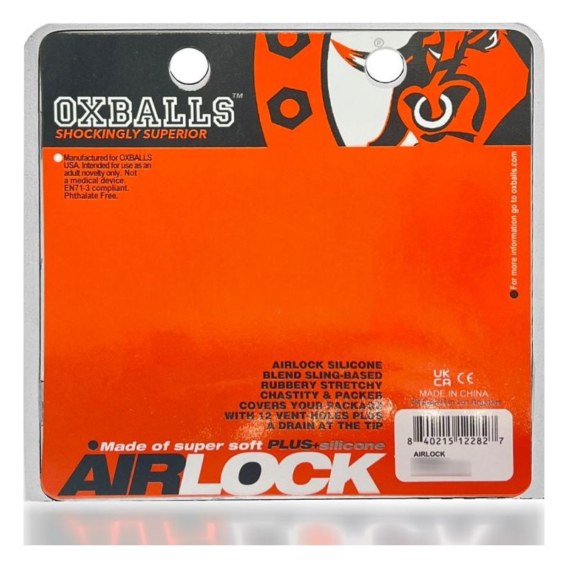 OxBalls Airlock Air-Lite Vented Chastity Cage, Clear Ice