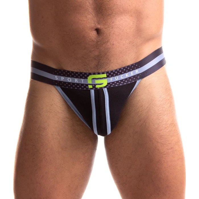 Sport Fucker Jersey Jock, S/M/L, Black/Black