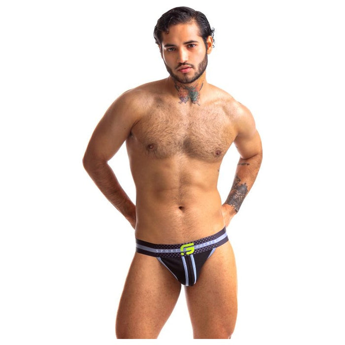 Sport Fucker Jersey Jock, S/M/L, Black/Black