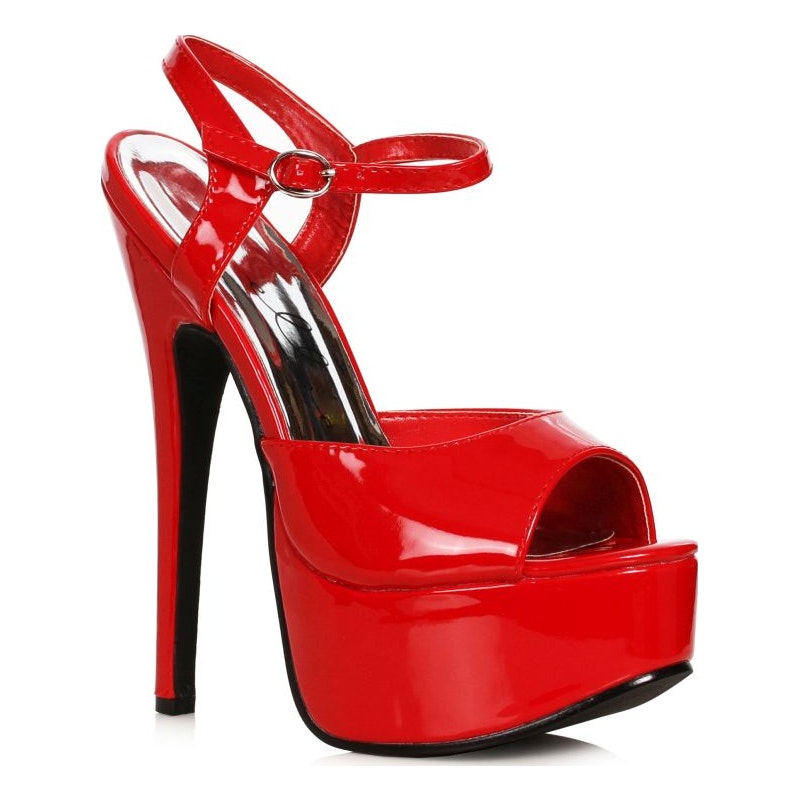 Ellie Shoes Stiletto Sandal with 6.5"/16.5cm heel, Red, 7-9