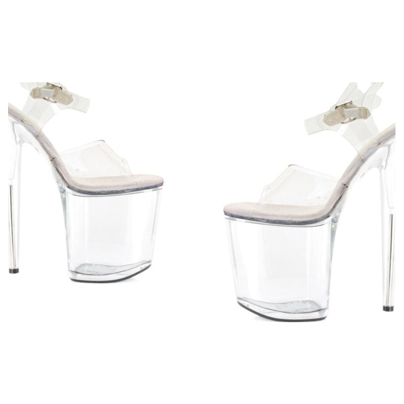 Clear Platform Sandal 8in, SIze 7/8/9