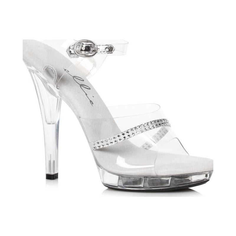 Clear Rhinestone Sandal 5in, Size 7/8/9
