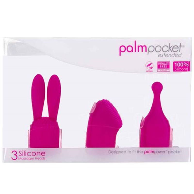PalmPower Pocket Extended Silicone Massage Heads 3 Pc Set