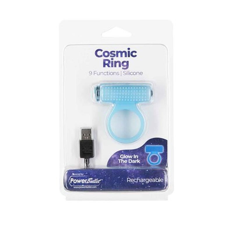 PowerBullet Cosmic Cock Ring with Bullet, Glow in the Dark