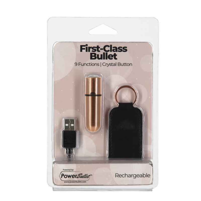 PowerBullet First Class Rechargeable Bullet w Crystal, Rose Gold