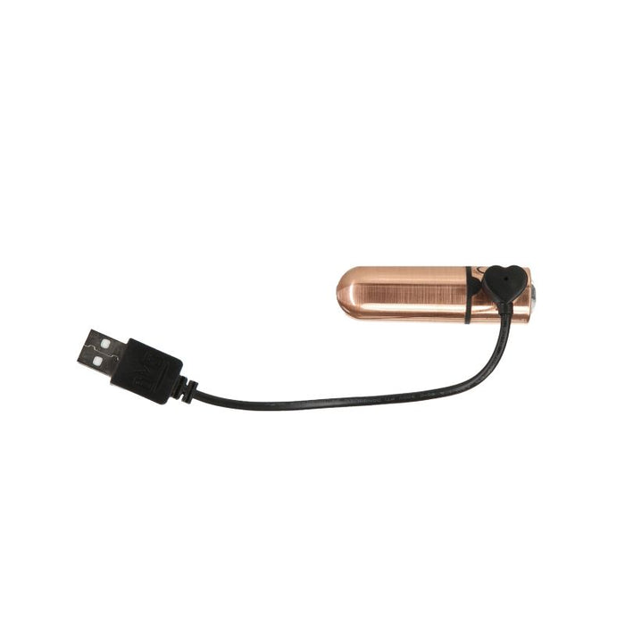 Power Bullet First Class Rechargeable Bulllet w Crystal Rose Gold