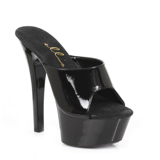 Ellie Shoes Slip On Sandal Black 6in/15cm, Sizes 7-9