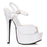 Ellie Shoes Stiletto Sandal with 6.5" heels, White, 7-9