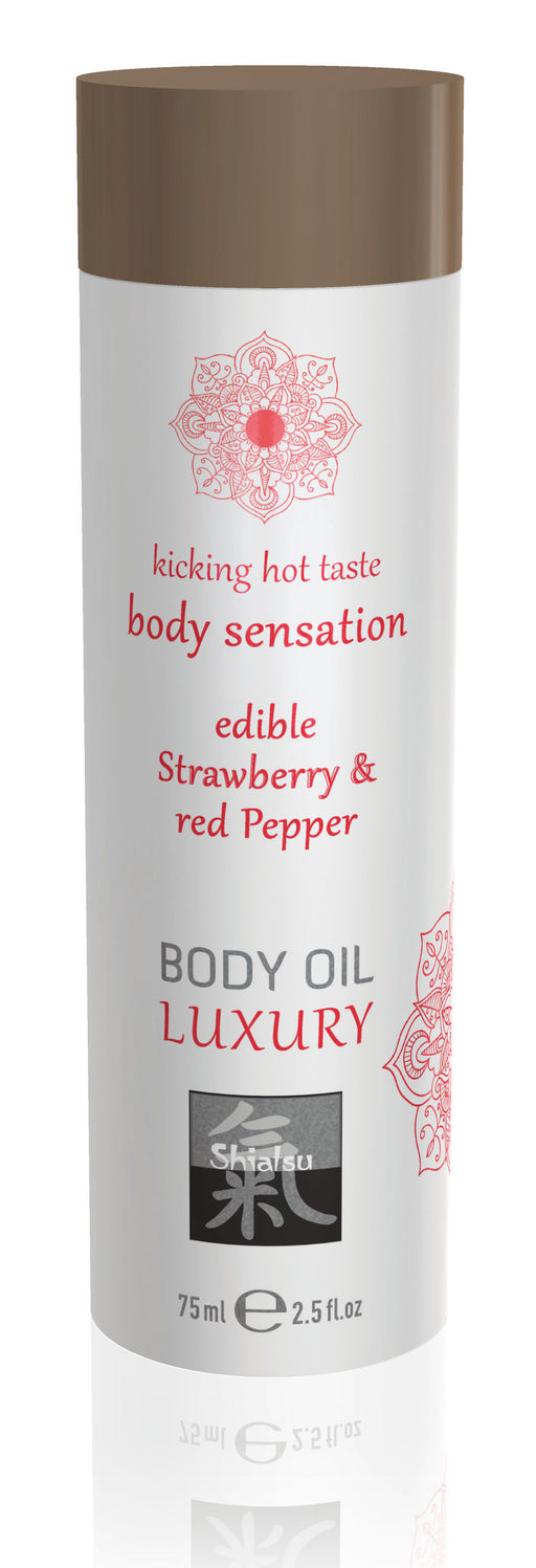 Shiatsu Luxury Body Oil Edible Strawberry and Red Pepper 75ml