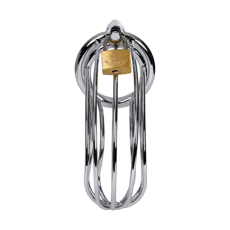 Metal Birdcage Cock Cage, 4cm, Silver