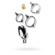 Metal Chastity Cage, Adjustable, Silver