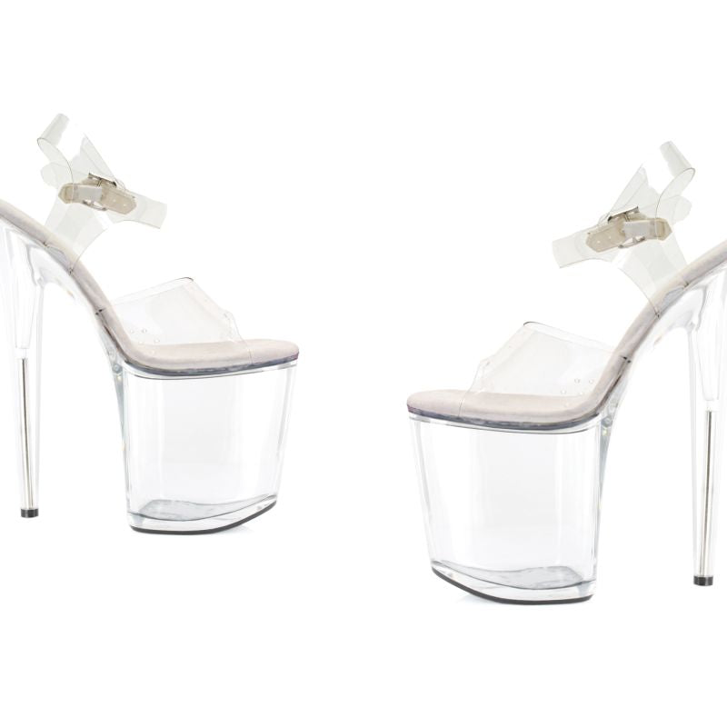 Clear Platform Sandal 8in, SIze 7/8/9