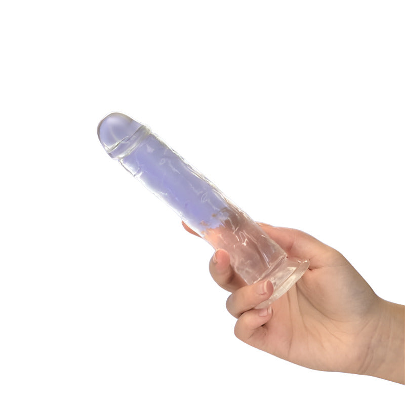 Addiction Crystal Dildo Straight 7in/18cm, Clear