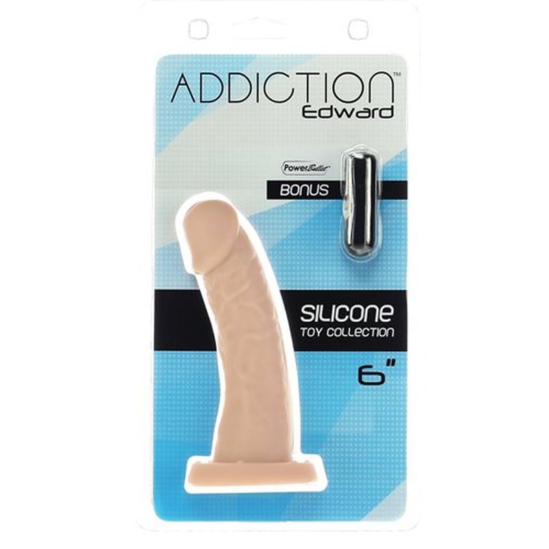 Addiction Edward 6in/15cm Dong w Bullet, Beige