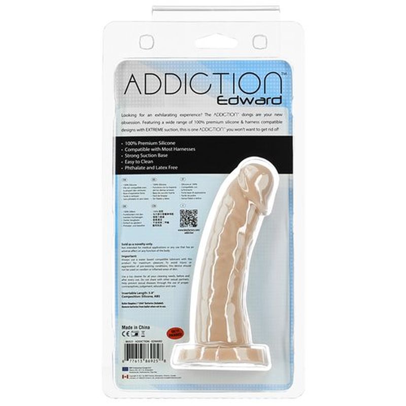 Addiction Edward 6in/15cm Dong w Bullet, Beige