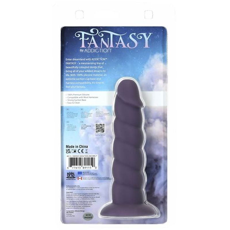 Addiction Unicorn Dildo 7"/18cm, Purple