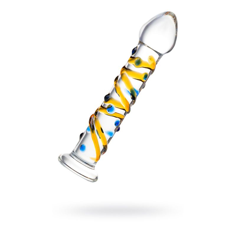 Sexus Glass Dildo, Yellow, 17.2cm